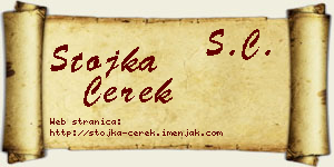 Stojka Čerek vizit kartica